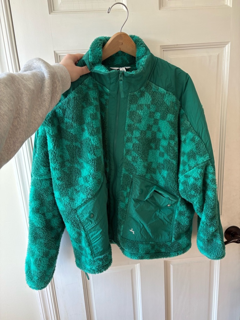 JoyLab Teal Sherpa Zip Jacket